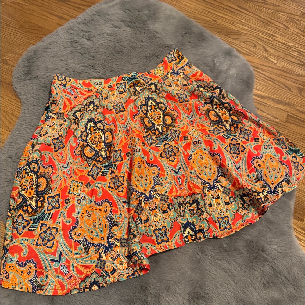 Studio by JPR Vibrant Paisley Skirt - Orange and Blue